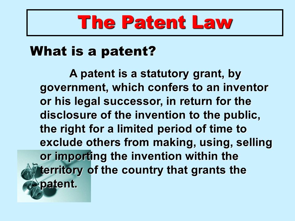 what is a patent