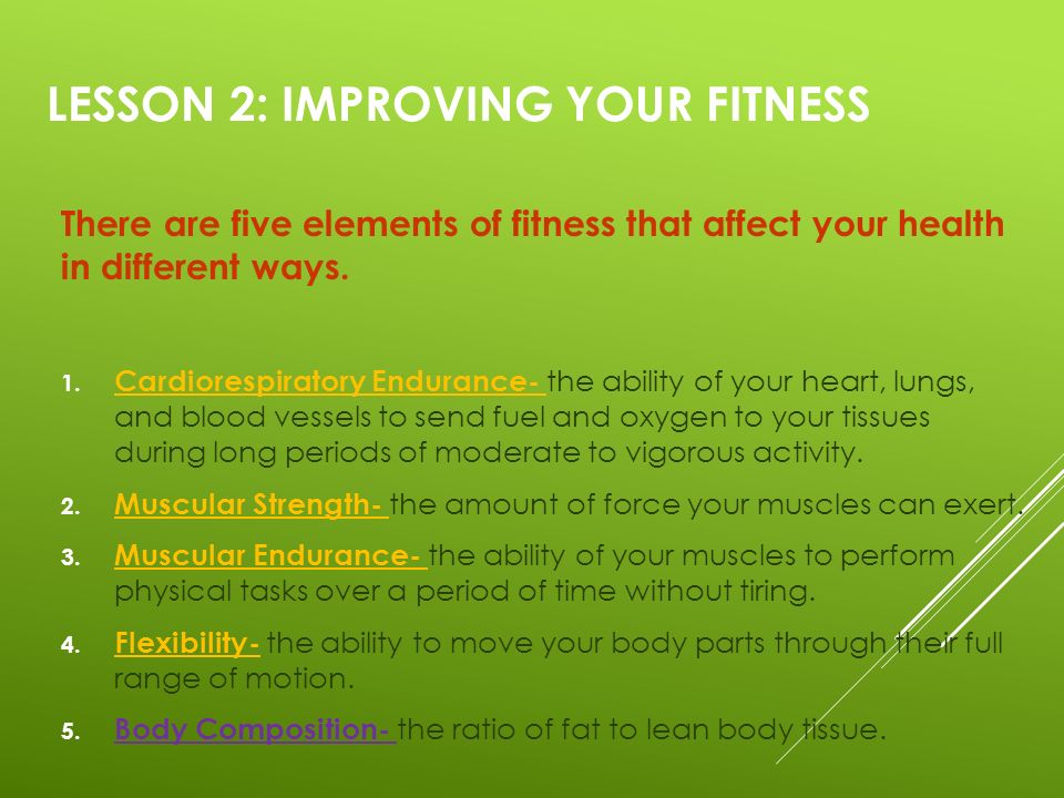 Lesson 2: Improving your Fitness