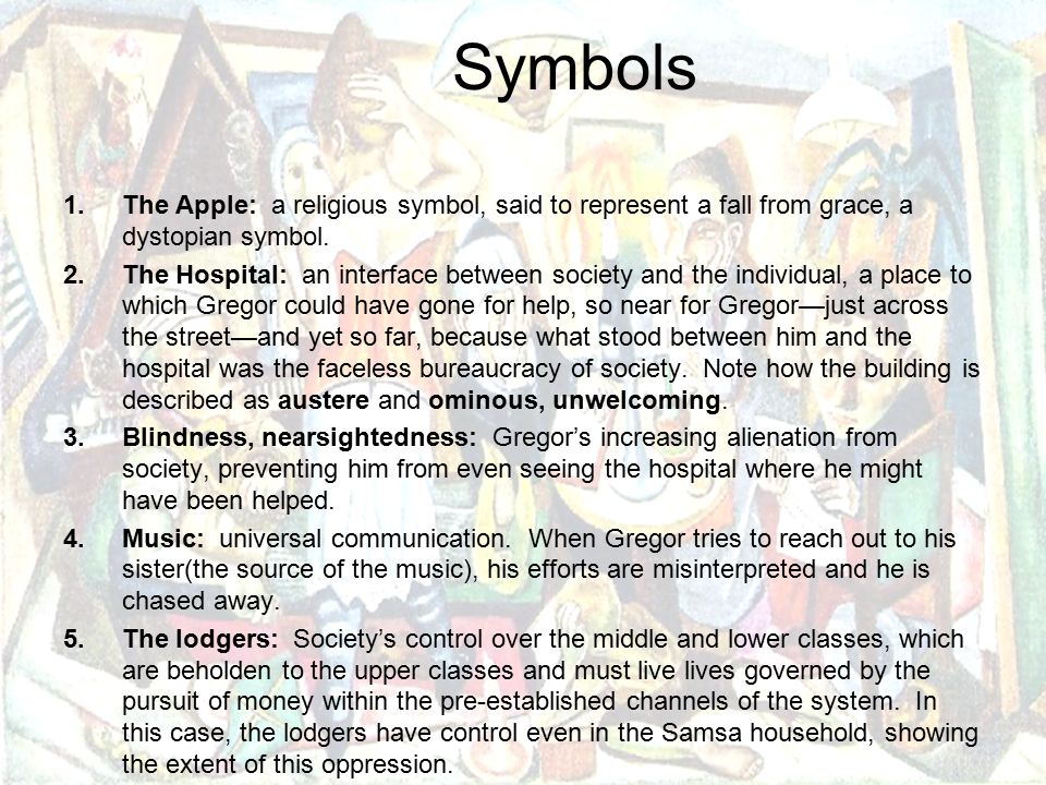 symbols in the metamorphosis