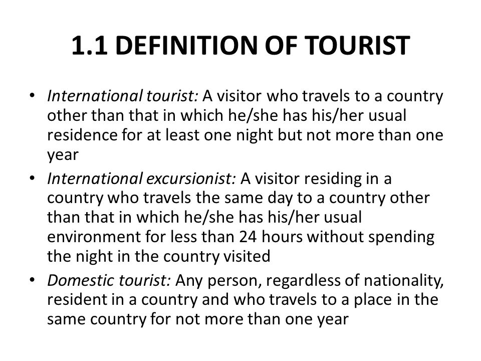 international excursionist definition
