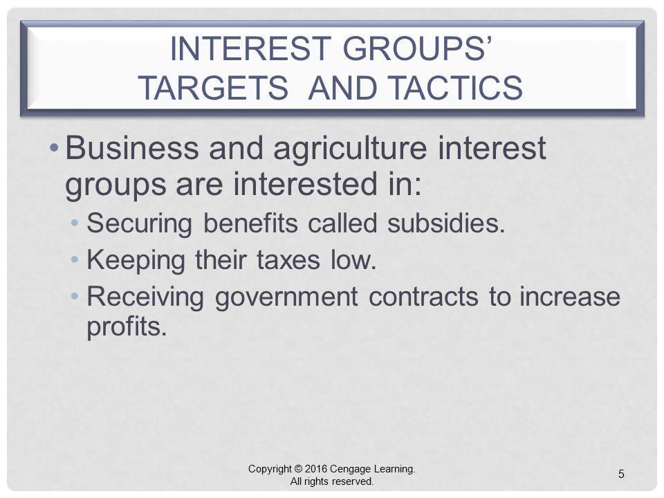 tactics used by interest groups