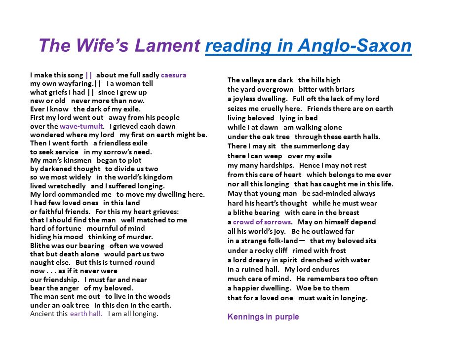 the wifes lament summary