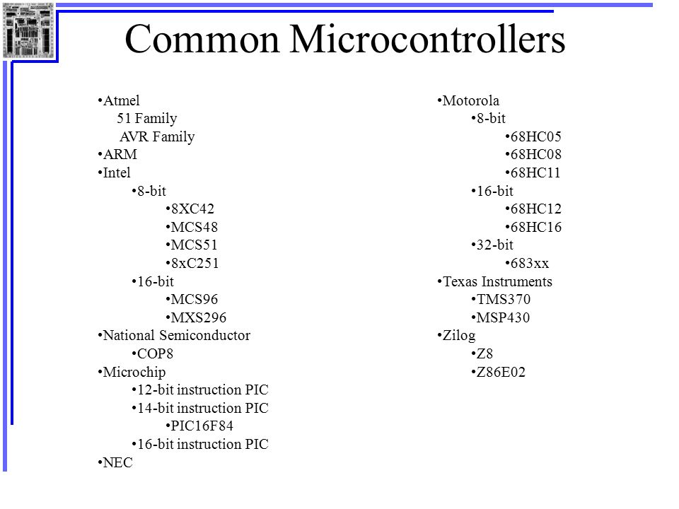 Common Microcontrollers