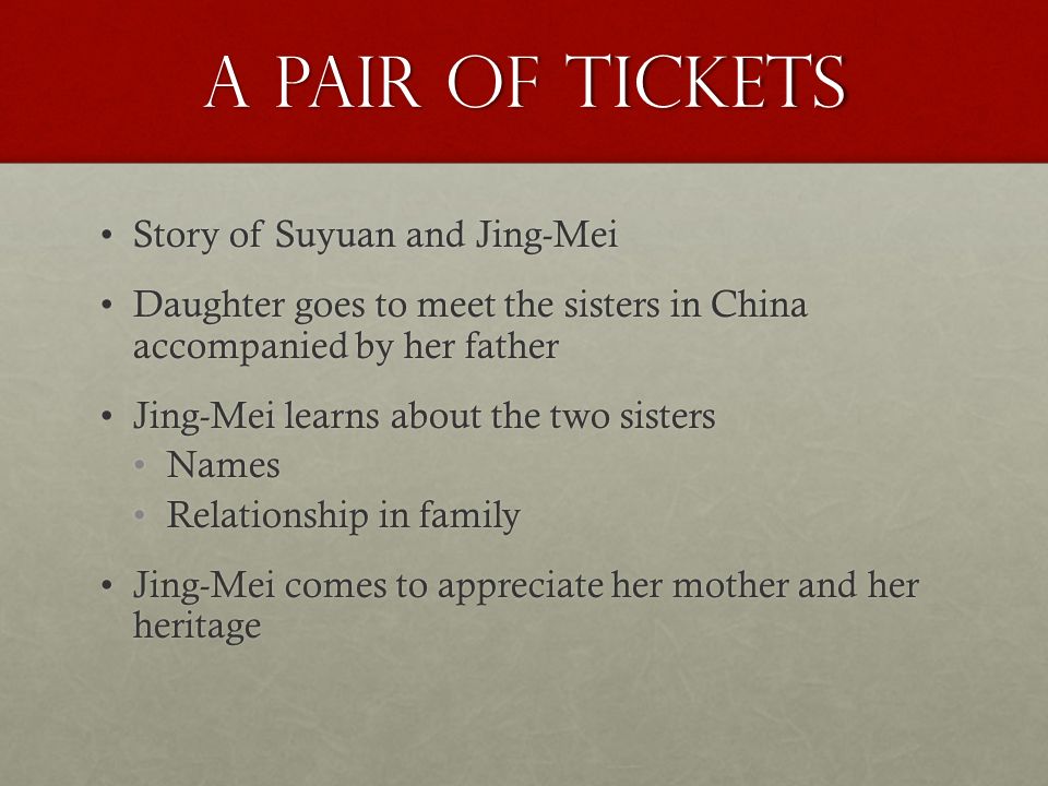 A pair of tickets symbolism A pair of tickets symbolism