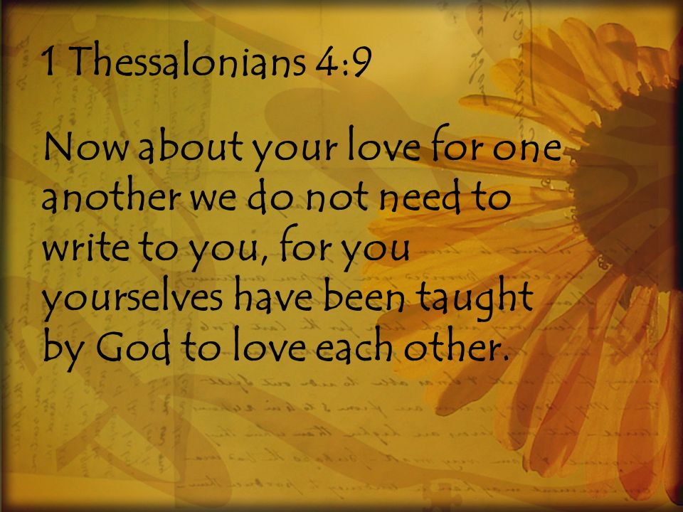 1 Thessalonians 4:9