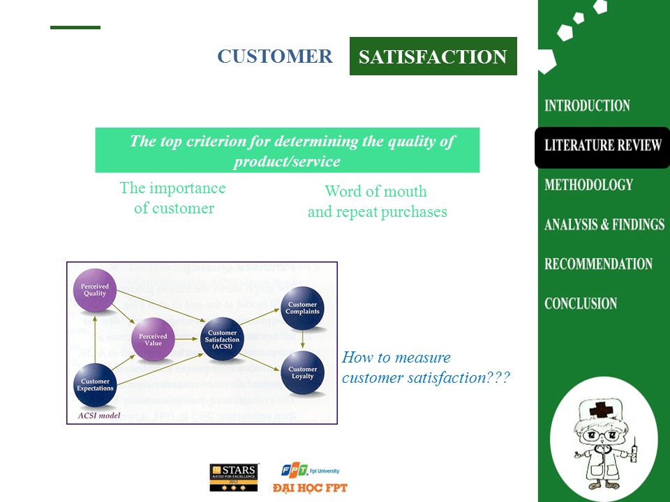 The top criterion for determining the quality of product/service