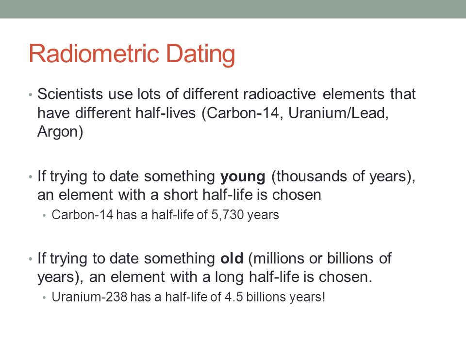 half life in radiometric dating