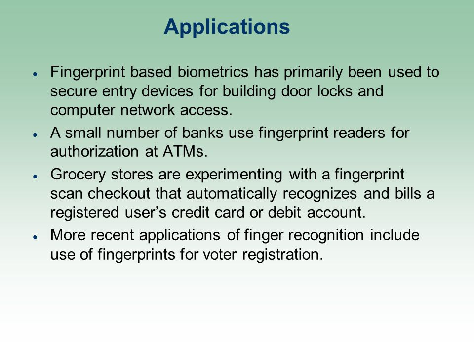 A Seminar On Fingerprint Recognition In Biometrics Ppt