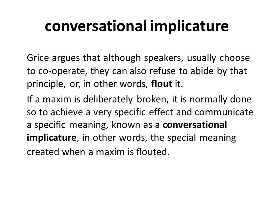 conversational implicature