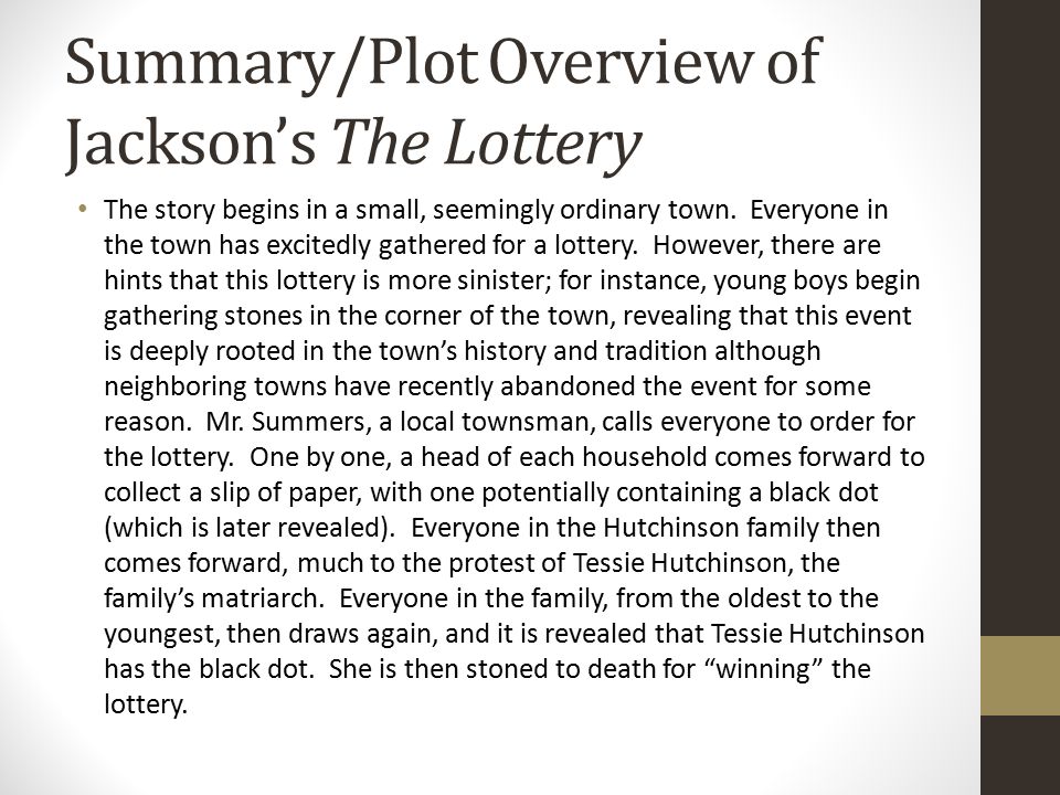 summary of the lottery story