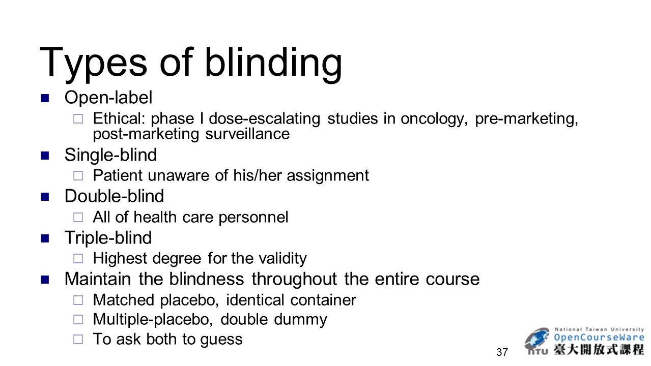 Single, Double & Triple Blind Study