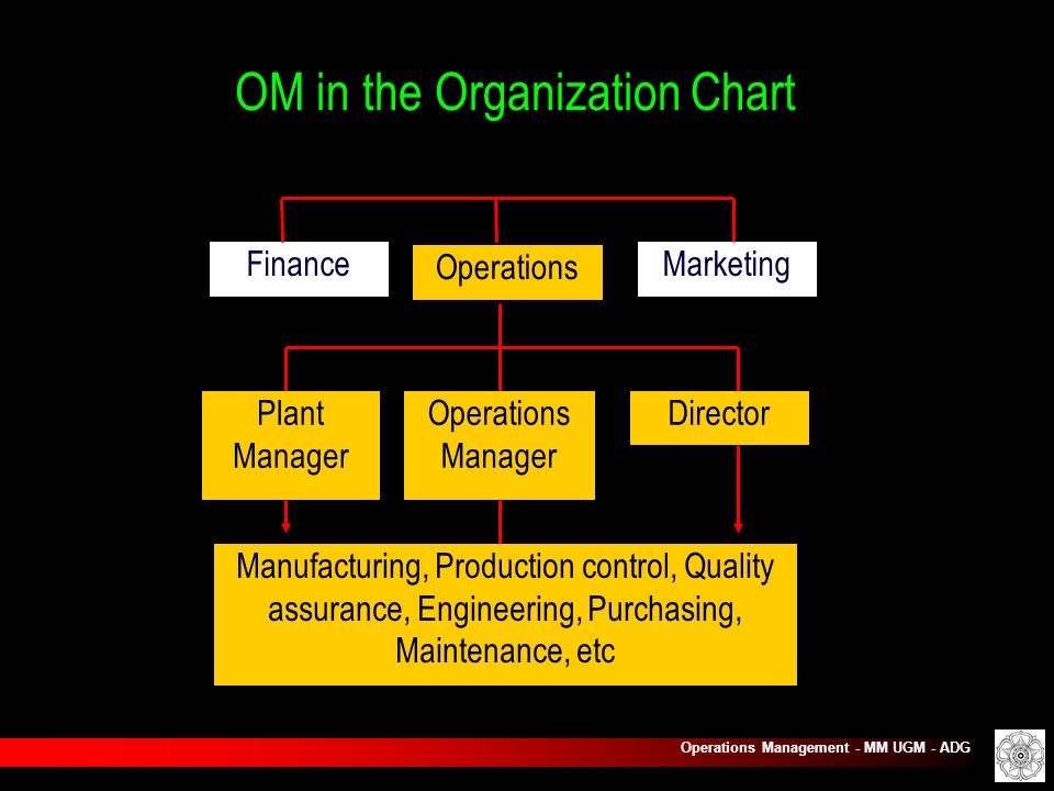 Manufacturing Plant Organizational Chart