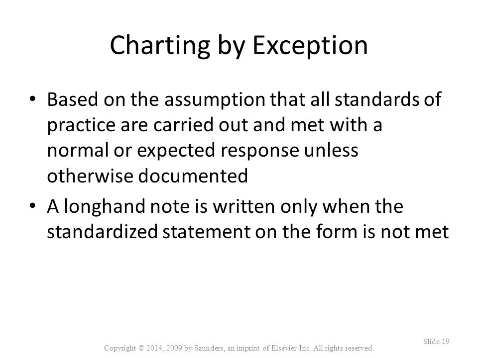 Charting By Exception Example