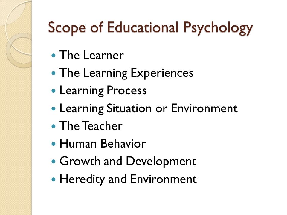 Scope of Educational Psychology