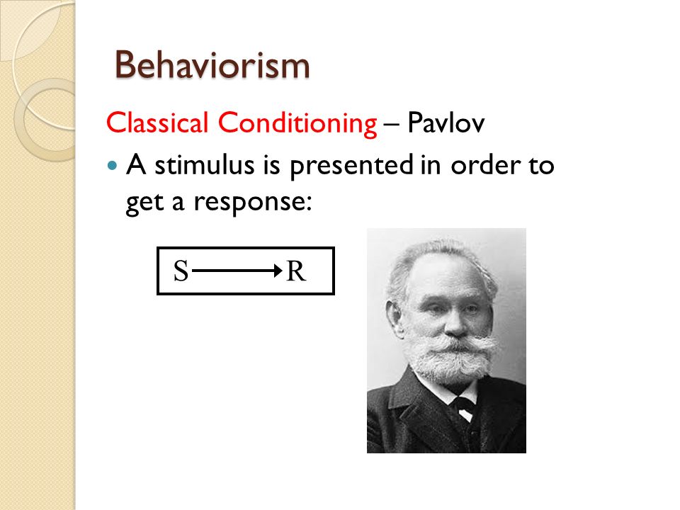 Behaviorism Classical Conditioning – Pavlov