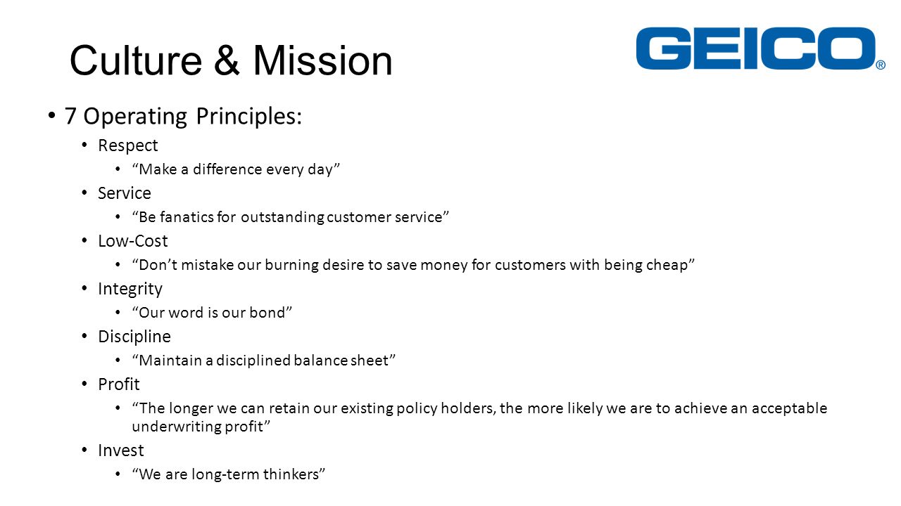 geico 7 operating principles