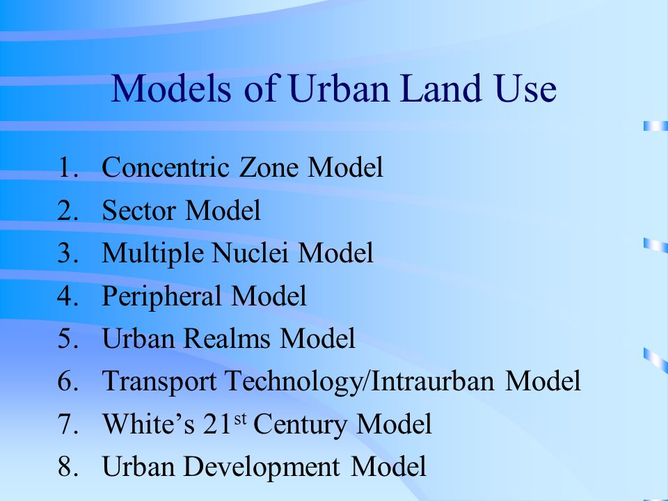 Models of Urban Land Use