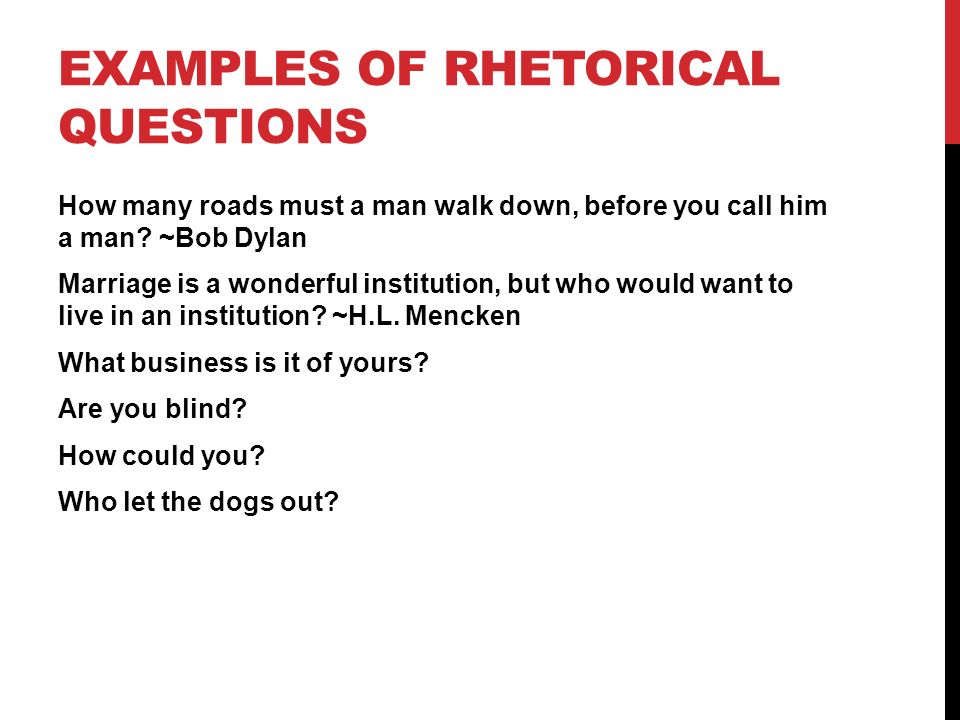 how to write a rhetorical question