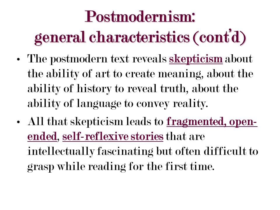 POSTMODERNISM IN 20TH-CENTURY ENGLISH LITERATURE - ppt video online download