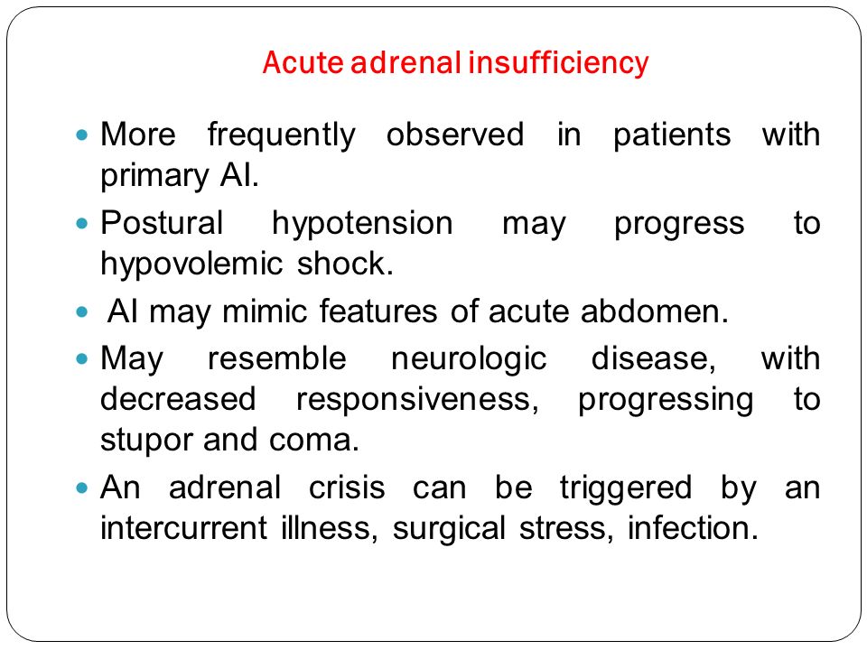 Acute adrenal insufficiency