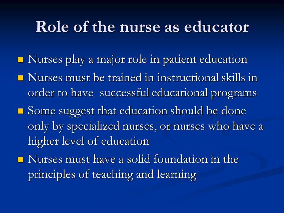 principles of patient education