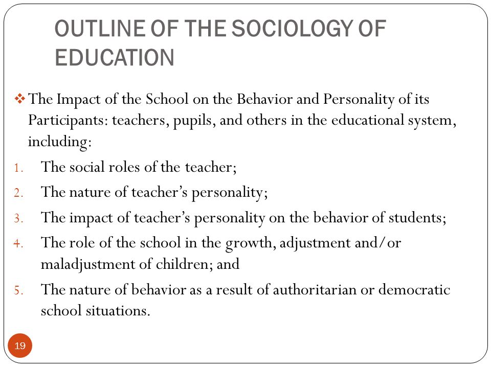 importance of sociology of education to a teacher