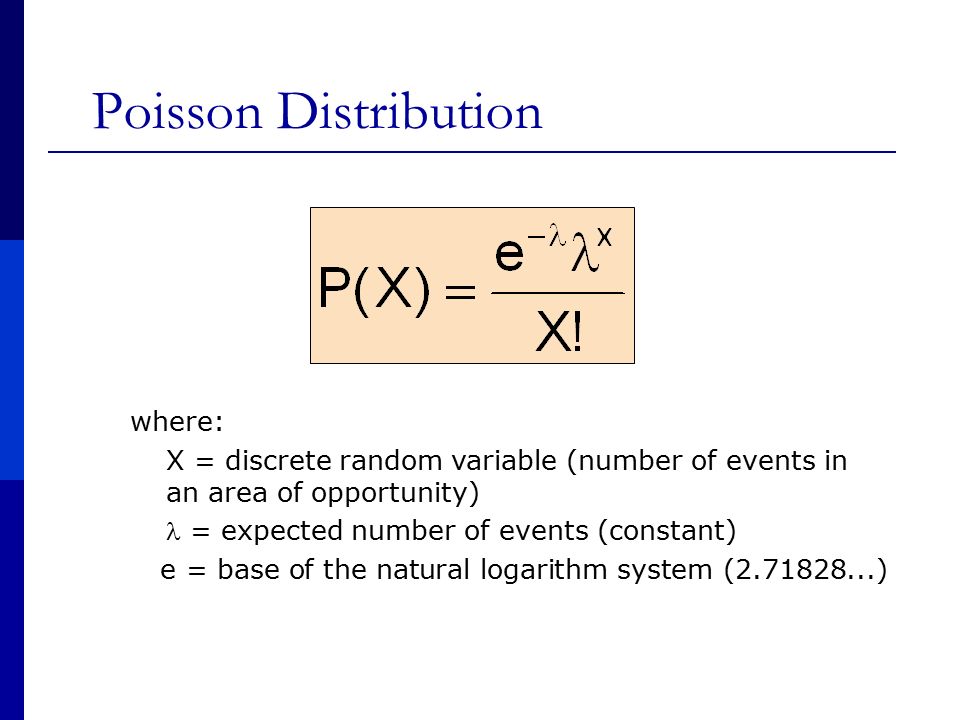 Poisson Distribution where: