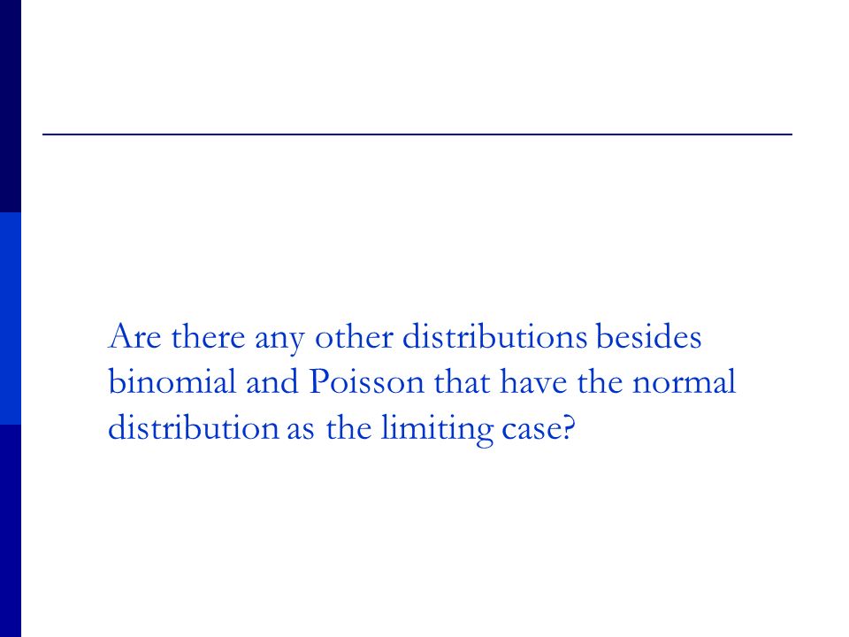 Are there any other distributions besides binomial and Poisson that have the normal distribution as the limiting case