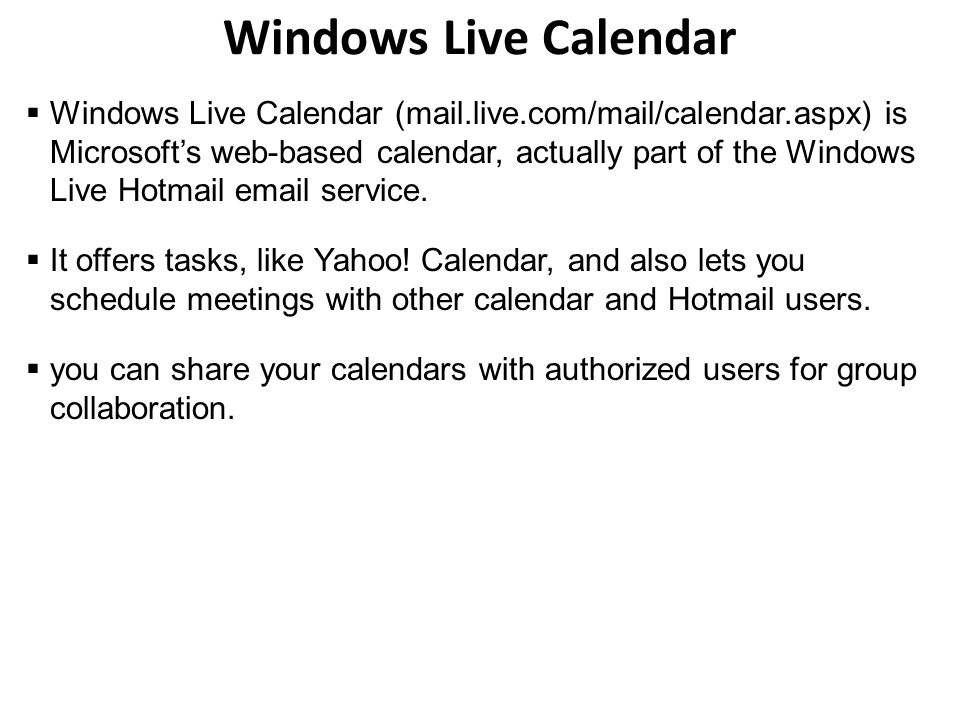 windows live calendar service windows live calendar service
