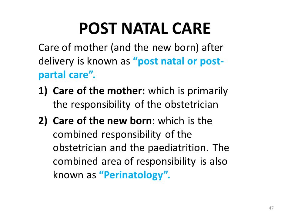 after delivery care for mother