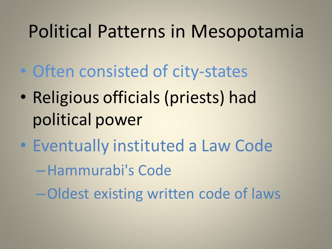 Political Patterns in Mesopotamia
