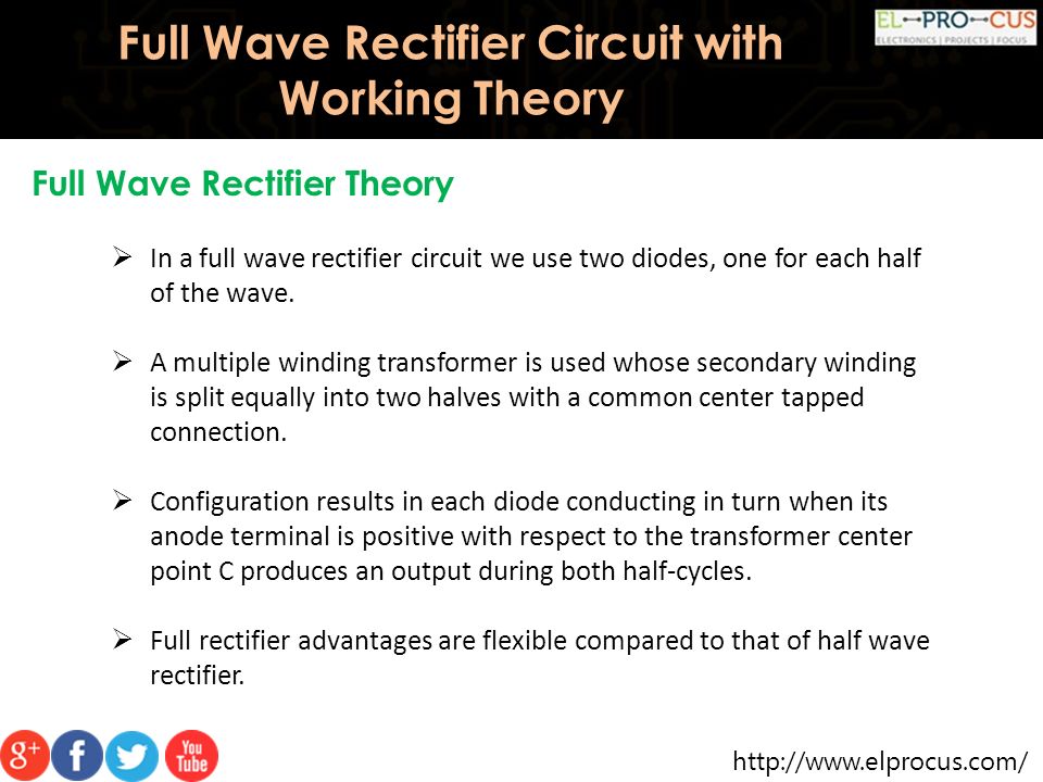 Full Wave Rectifier Circuit With Working Theory - Ppt Download