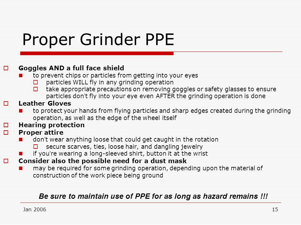 Portable Grinder Safety Ppt Video Online Download