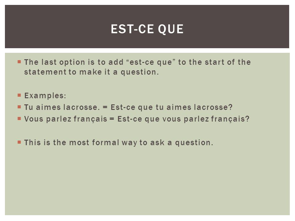 Les Questions En Francais Ppt Video Online Download