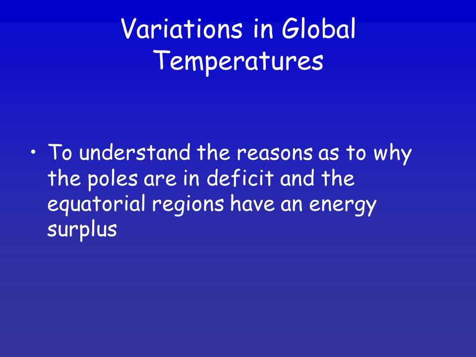 Variations in Global Temperatures
