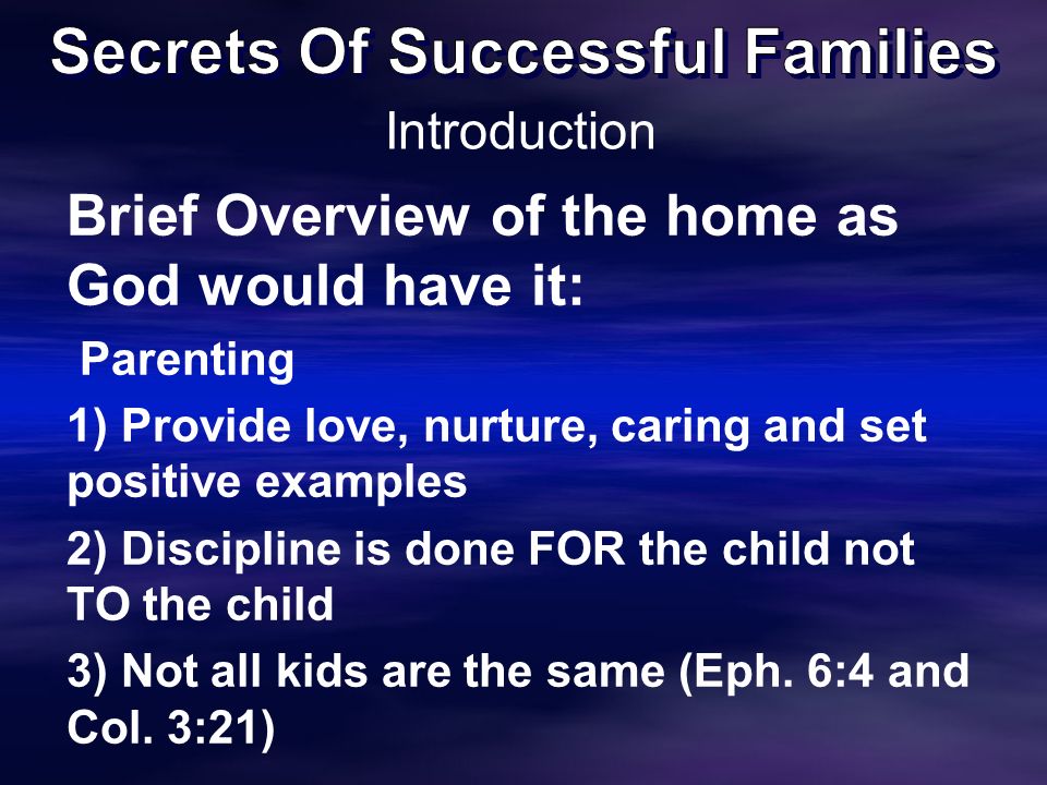 Secrets Of Successful Families