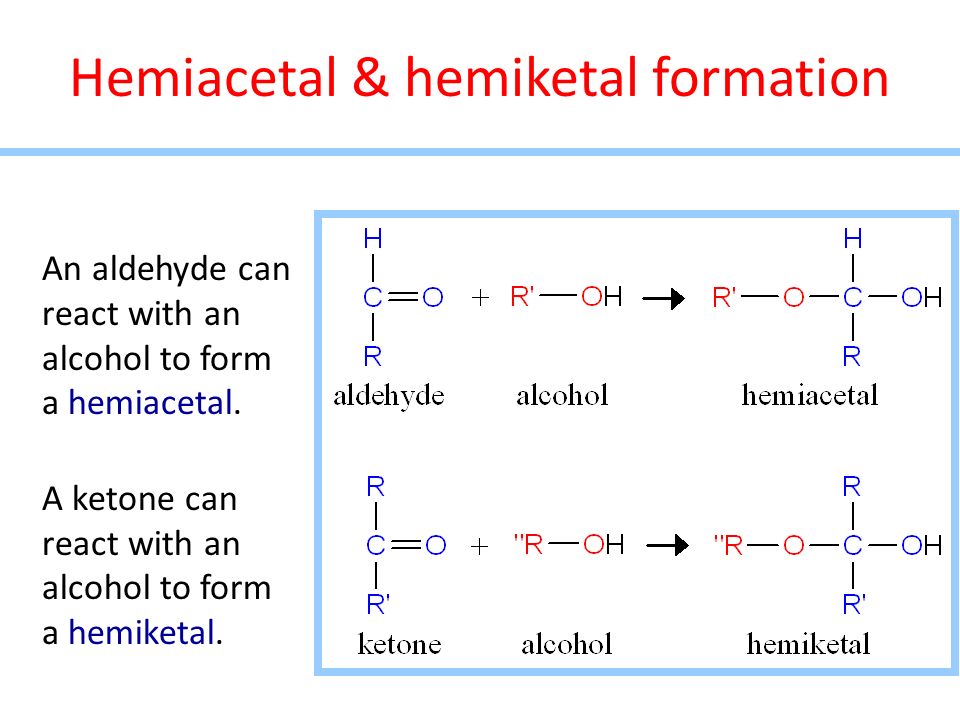 Hemiacetal & hemiketal formation