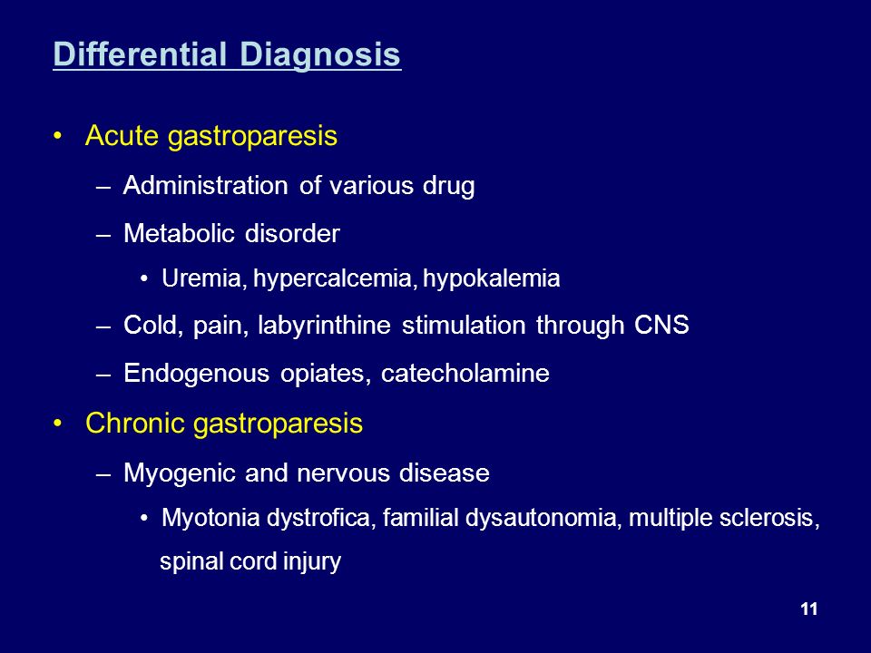 diabetic gastroparesis differential diagnosis