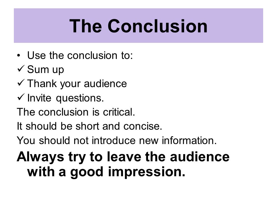 conclusion of presentation skills ppt