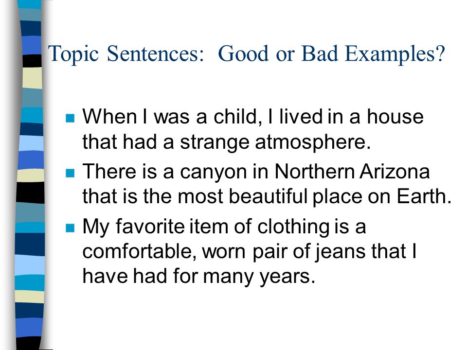 strong topic sentence examples