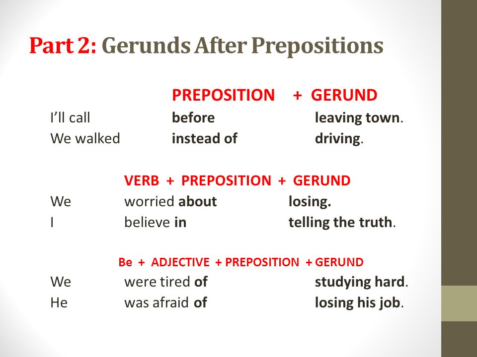 Английский тест герундий. Prepositions Gerund. Герундий after preposition. Adjectives + prepositions+Gerund. Gerund after prepositions.