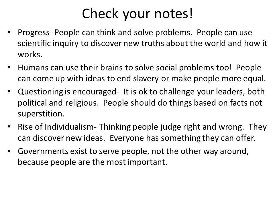 Check your notes!