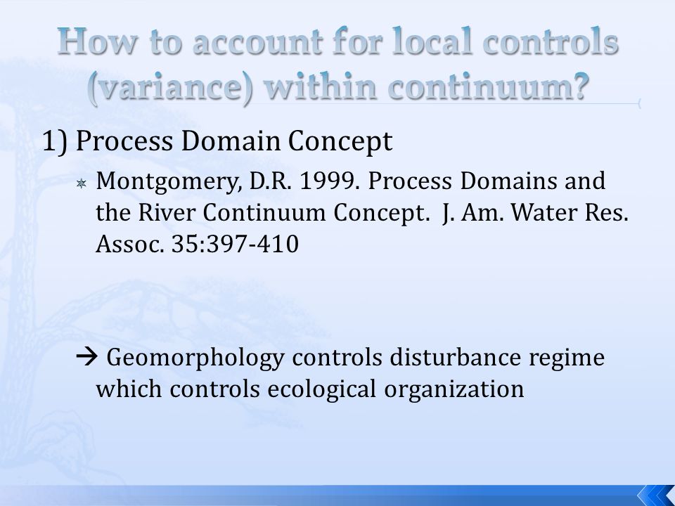 How to account for local controls (variance) within continuum