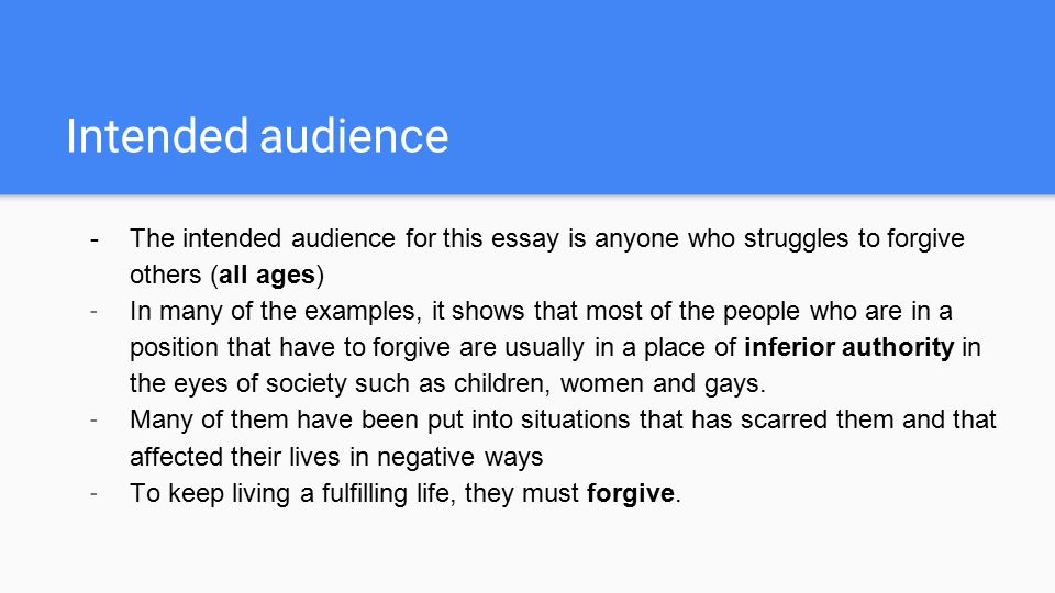 target audience example essay
