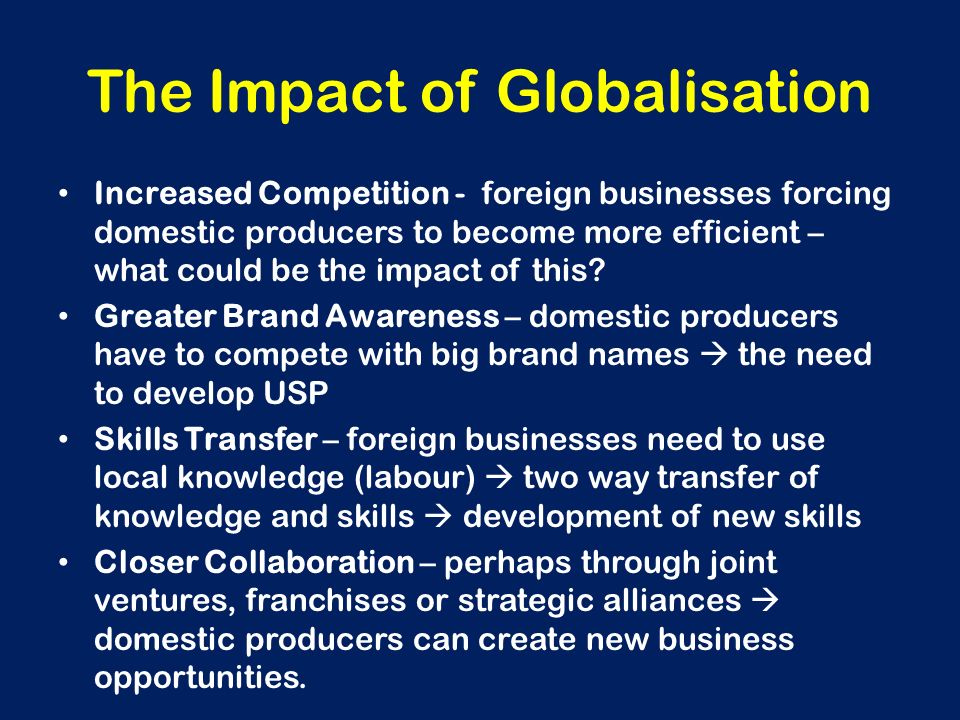 how globalisation affects business