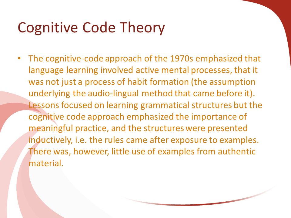 cognitive code learning method