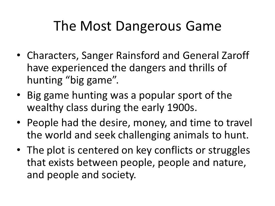 the most dangerous game by richard connell characters