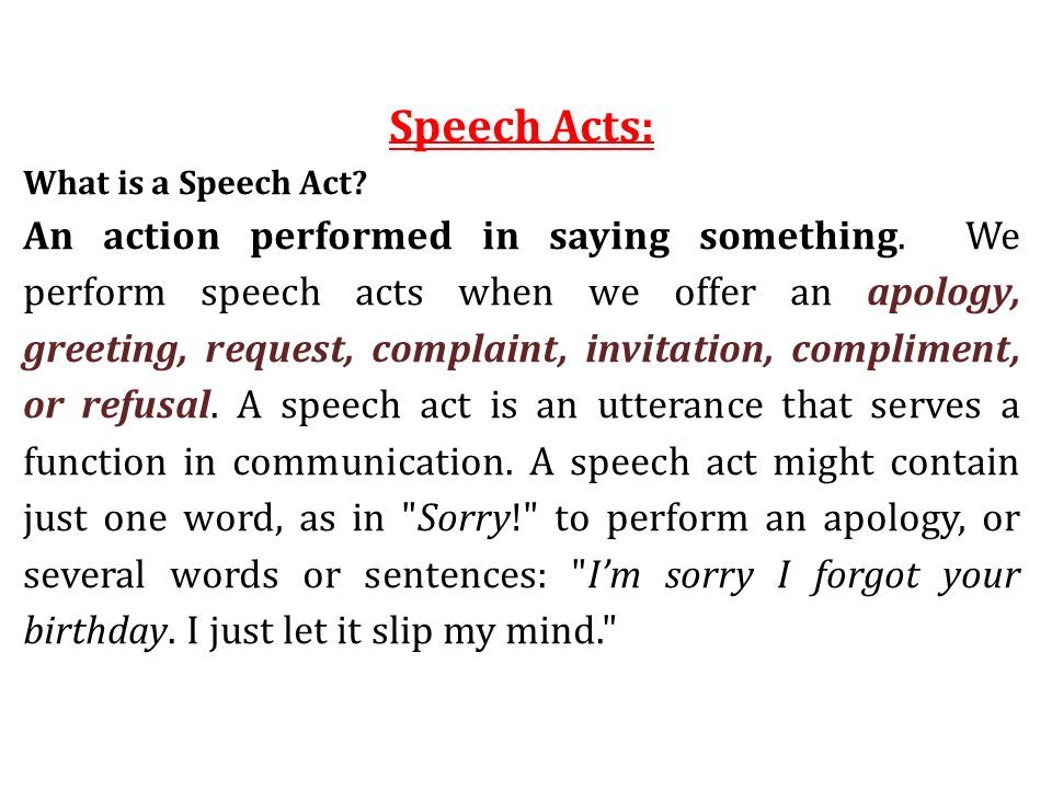 Speech Acts: What is a Speech Act