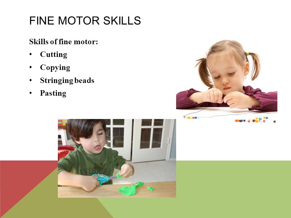 Fine Motor skills Skills of fine motor: Cutting Copying