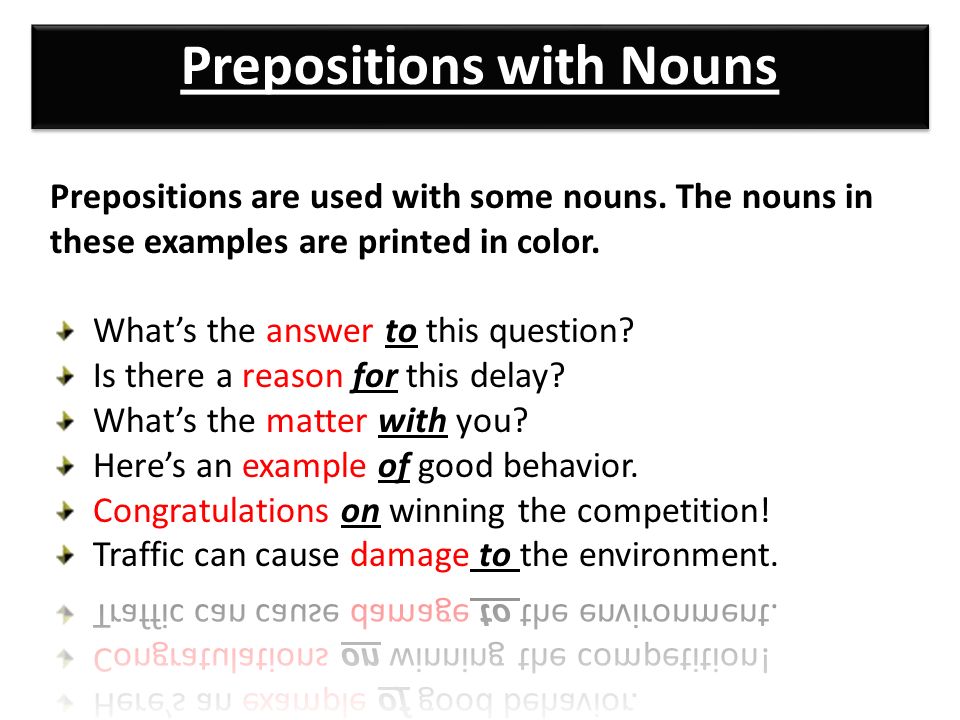 Image result for preposition with nouns